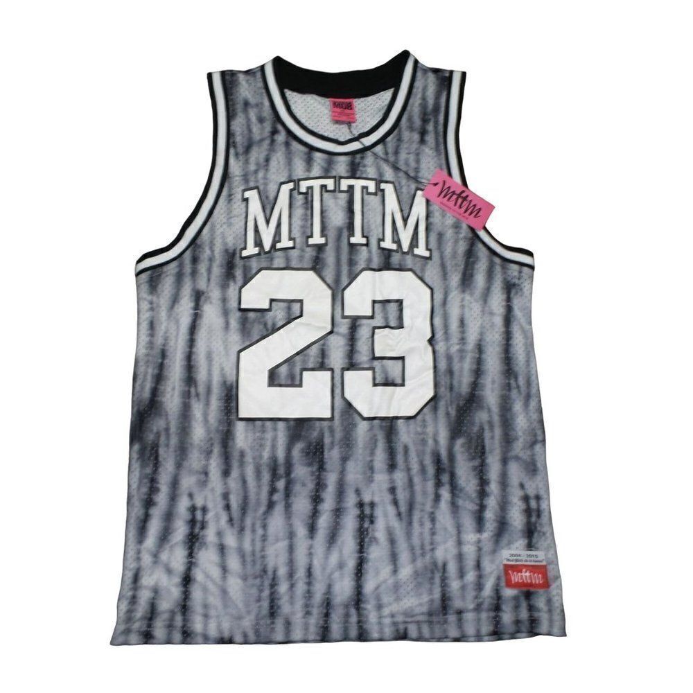 Married to the Mob MTTM #23 Basketball Jersey Tie Dye Grey / White Women's Small